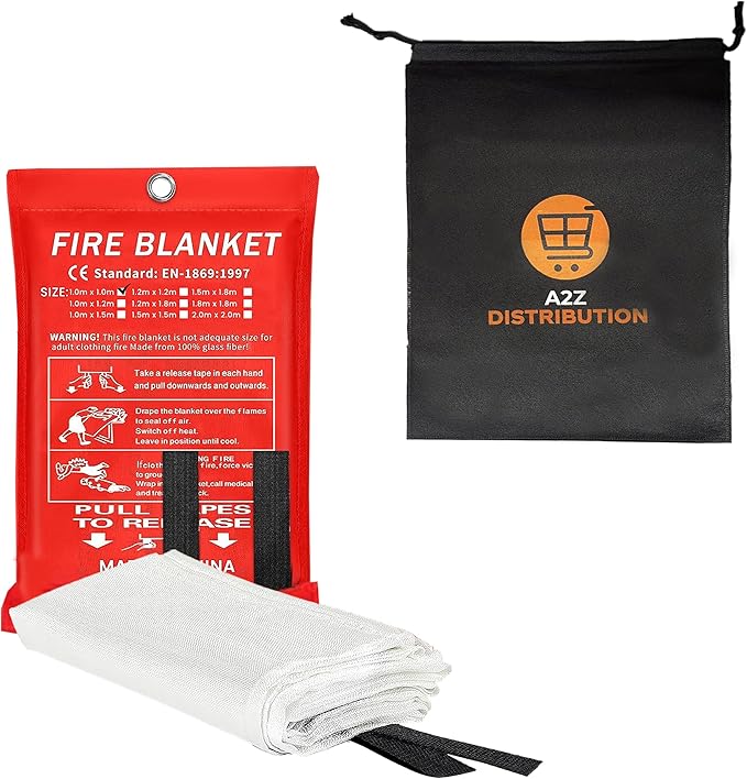 40”x40” Fire Blanket for Home and Kitchen, Emergency Fire Extinguisher Blanket, High Heat Resistant Fire Suppression for Home Safety Kitchen, and Camping (1)