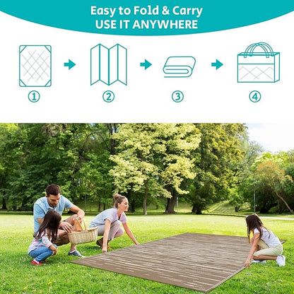 HEBE Outdoor Rug 8'x10' for Patios Clearance Waterproof Patio Mat Plastic Straw Rug Reversible RV Camping Tent Rug Outside Indoor Outdoor Area Rugs for RV,Deck,Beach,Balcony,Camper