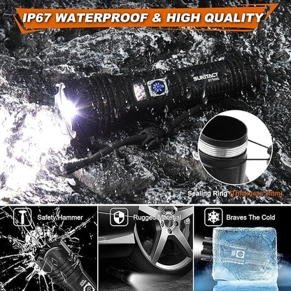 Flashlights High Lumens Rechargeable, 980000 Lumens XHM77.2 LED Flashlight Super Bright Flash Light Battery Powered, Powerful Flashlights Handheld Linternas for Emergencies Camping