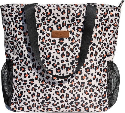 ESVAN Original Floral Water Resistant Large Tote Bag Shoulder Bag for Gym Beach Travel Daily Bags Upgraded
