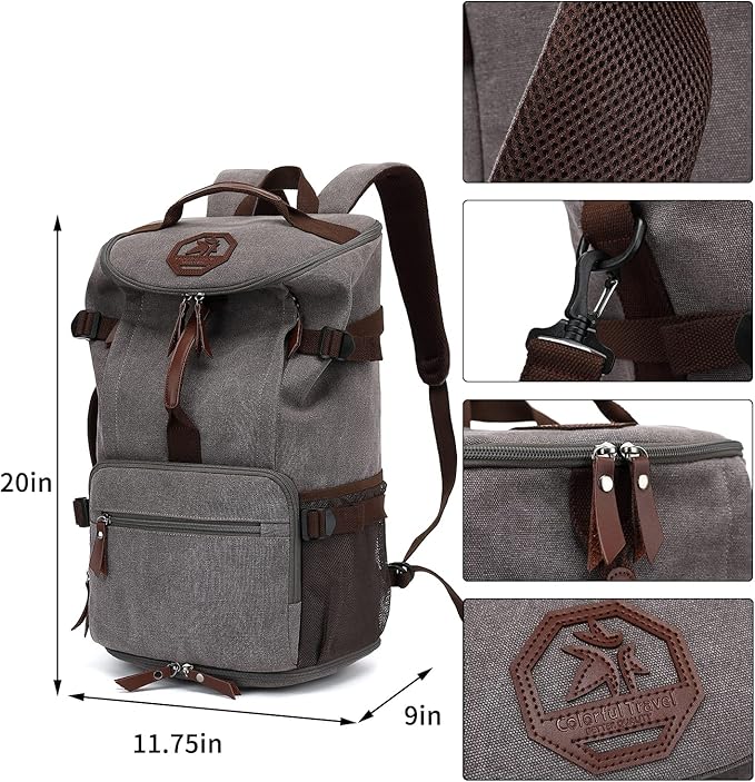 Gym Duffle Bag Backpack 4-Way Vintage canvas with Shoes Compartment for travel Sport Hiking laptop (Vintage grey) “X-Large