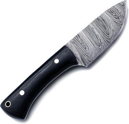 Handmade Damascus Steel Knife Bowie for Hunting,Survival,Camping,Bushcraft and Fishing,Fixed Blade Dagger with Drop Point Full Tang Micarta Handle, Leather Sheath - WKD-805