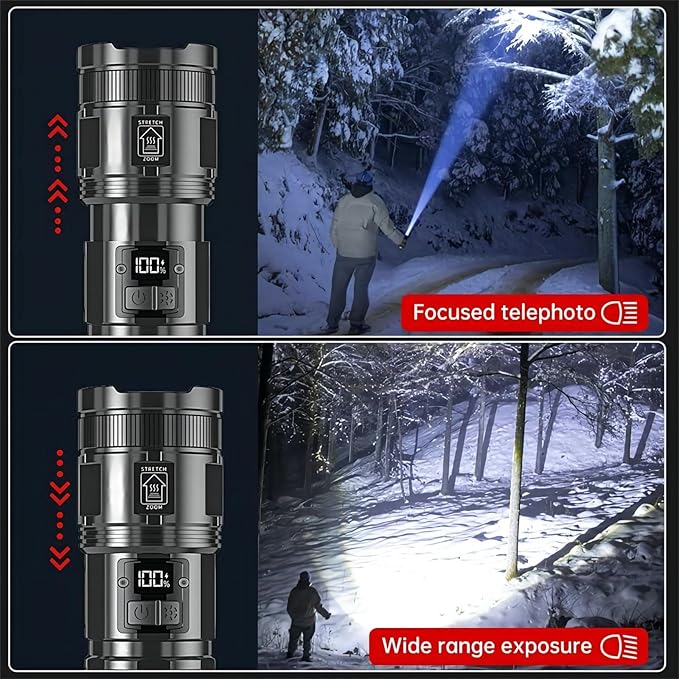 Rechargeable Tactical Flashlights, 120000 Lumens Super Bright Led Flashlights with COB Work Light, High Powered, Powerful Handheld Flashlights for Emergencies Camping Hiking Holiday Gifts