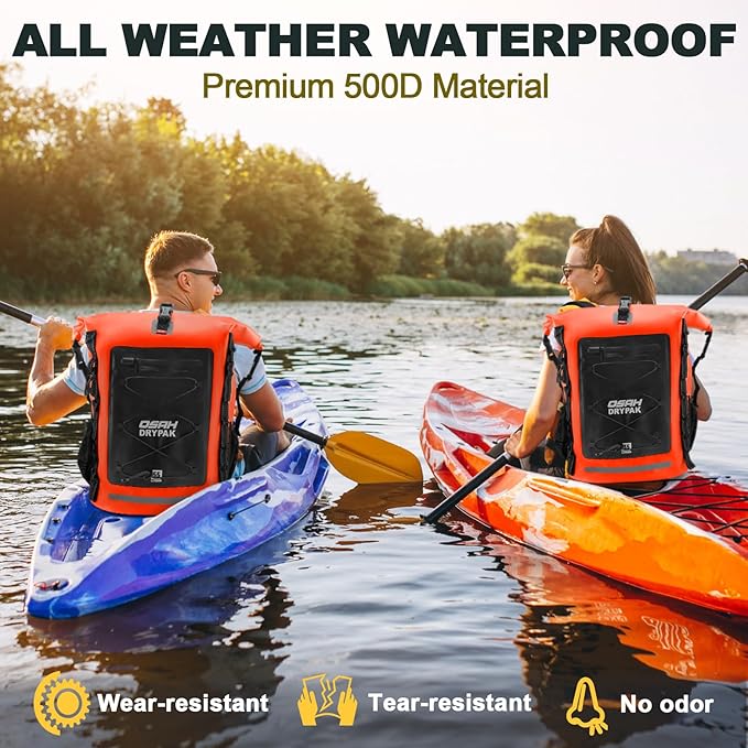 Waterproof Backpack Dry Bag 35L/55L – Heavy Duty Roll-Top Hiking Backpack Sack Keeps Gear Dry for Travel, Kayaking, Boating, Camping, Rafting and Fishing