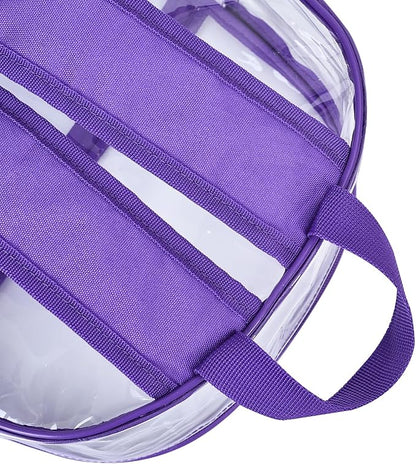 Oraben Clear Backpack for Stadium Events Clear Stadium Backpack 12x6x12 Bag (Enhanced Strap, Purple)