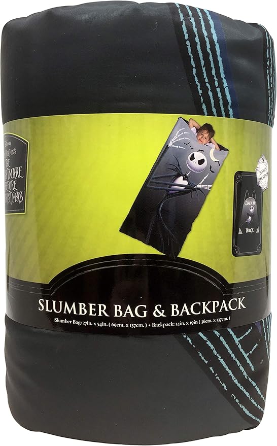 Jay Franco Disney Nightmare Before Christmas Slumber Sack - Cozy & Warm Kids Lightweight Slumber Bag/Sleeping Bag - Featuring Jack Skellington (Official Disney Product)