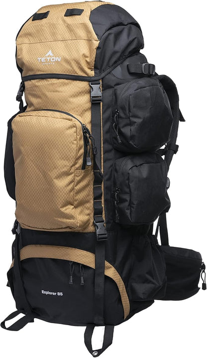 TETON 85L Explorer Internal Frame Backpack for Hiking, Camping, Backpacking, Rain Cover Included