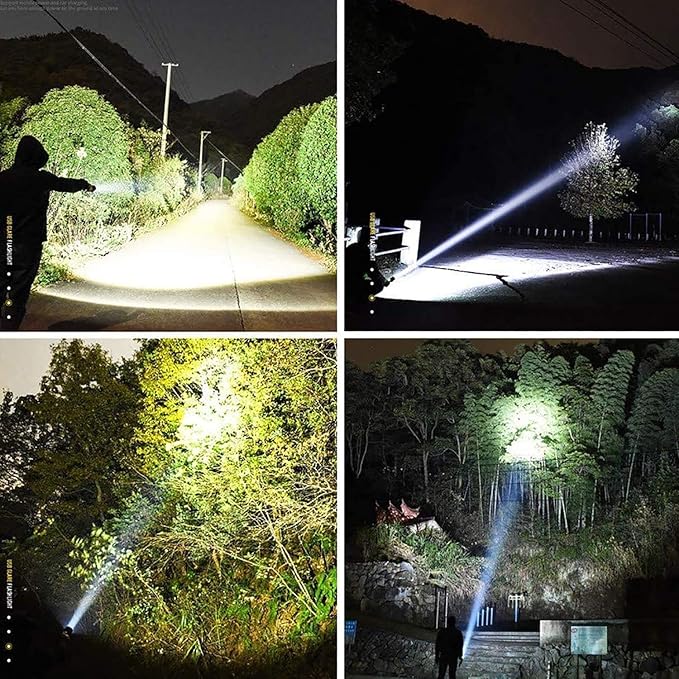 BESTSUN 26000 High Lumens LED Flashlight,Super Bright XHP90 LED Flashlights,Rechargeable Brightest Handheld Led Flash Lights,Powerful Waterproof Zoomable Lamp with 7 Modes for Emergency,Camping