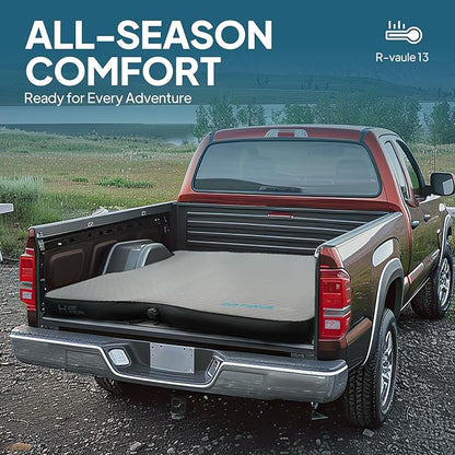 LOSTHORIZON Truck Bed Camping Air Mattress with Foam, Self Inflating Sleeping Pad for Full Size 6-6.5FT with Air Pump, 4.5" Thick