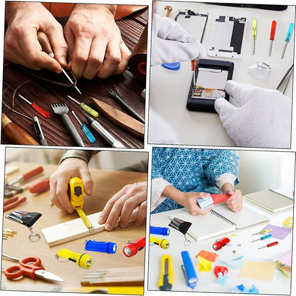 Mini Screwdriver Keychain Bulk LED Flashlight Set Mini Hand Tool Bulk Gifts for Men Adult Father's Day Gifts Birthday Dad Gifts(48 Pcs)
