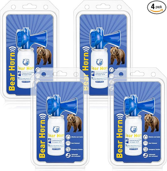 4 Pack 1.4oz Bear Horn Self Defense, Loud Air Horn for Bears, 120dB Heard up to 1/2 Mile Away, Air Horns for Safety for Wild Animals, Bear Alarm Scare Bears, Ideal for Hiking