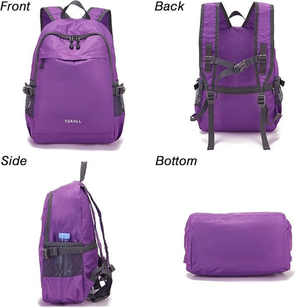 YZAOLL Small Lightweight Packable Hiking Backpack, 20L Hiking Backpack Day Pack for Women Men Travel Camping Vacation,Purple