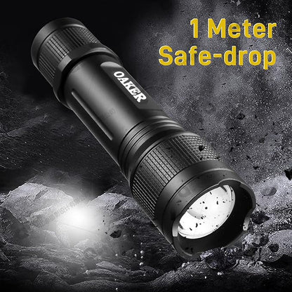 Oaker XF2013 USB-C Rechargeable Flashlight 2000 Lumens,5 Light Modes LED Flashlight, Waterproof Hand Light for Hiking Camping