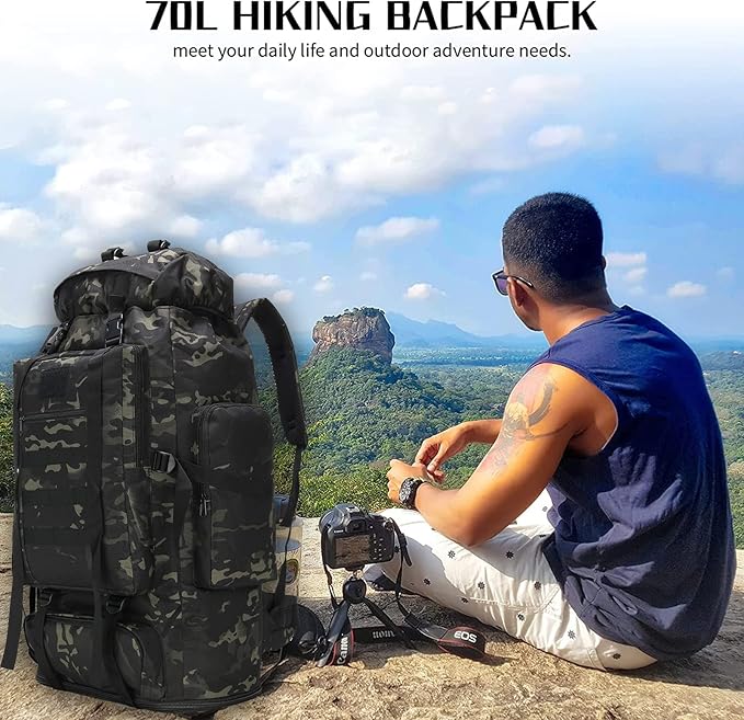 Hiking Backpack for Men 70L/100L Camping Backpack Military Rucksack Molle 3 Days Assault Pack for Climbing