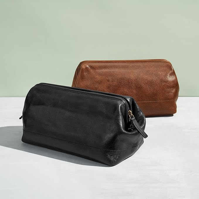 Fossil Men's Leather Travel Shave Dopp Kit