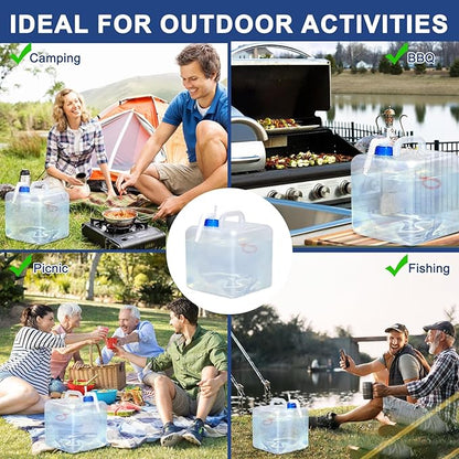 4 Pack Collapsible Water Jug for Camping, Foldable Water Storage Containers with Spigot, BPA Free Water Tank, Large Camping Water Dispenser for Emergency,Survival Kit (2.6 Gallon)