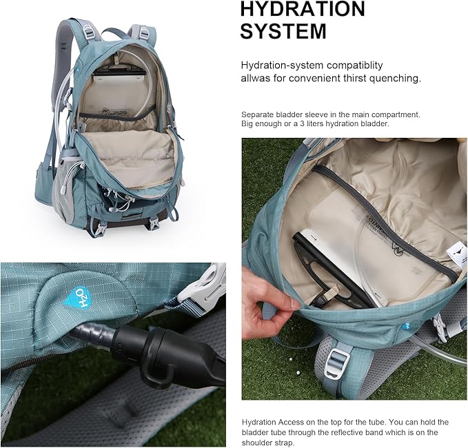 MOUNTAINTOP 40L Hiking Backpack Travel Daypack with Rain Cover for Outdoor Backpacking, Camping