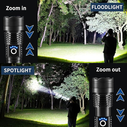 Flashlights High Lumens Rechargeable, 2Pack Rechargeable Flashlights, 990000lm Super Bright Flashlight, 5Mode Tactical Flashlights High Lumens, LED Flashlight High Powered, Waterproof Flash Light LED