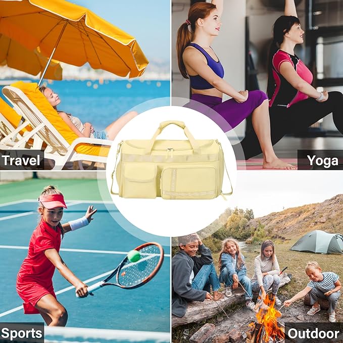 MAXTOP Gym Bag for Women Men Travel Duffle Bag Large Capacity Carry On Weekender Overnight Bag With Shoe Compartment Gym Tote Dry Wet Separation Duffel Bag for Travel