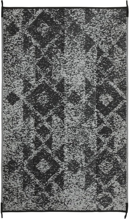 Waterproof Outdoor Rug 5x8 ft, Reversible Plastic Straw Rug, Easy to Clean Patio Rug, Portable Carpet for Patio, RV, Deck, Balcony, Backyard, Picnic, Beach, Mosaic, Gray