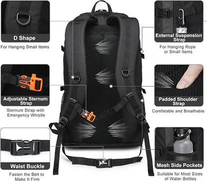 Hiking Backpack, 30L/40L/50L Expandable Hiking Backpack for Men and Women, Travel Backpack Flight Approved