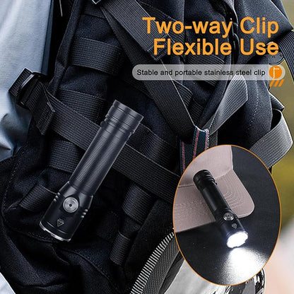 ULTRAFIRE SP67 LED Flashlight Rechargeable,2050 High Lumens Mini Flashlight with Holster,6 Modes,USB-C Waterproof Handheld Small Flash Light for Camping, Outdoor, Emergency