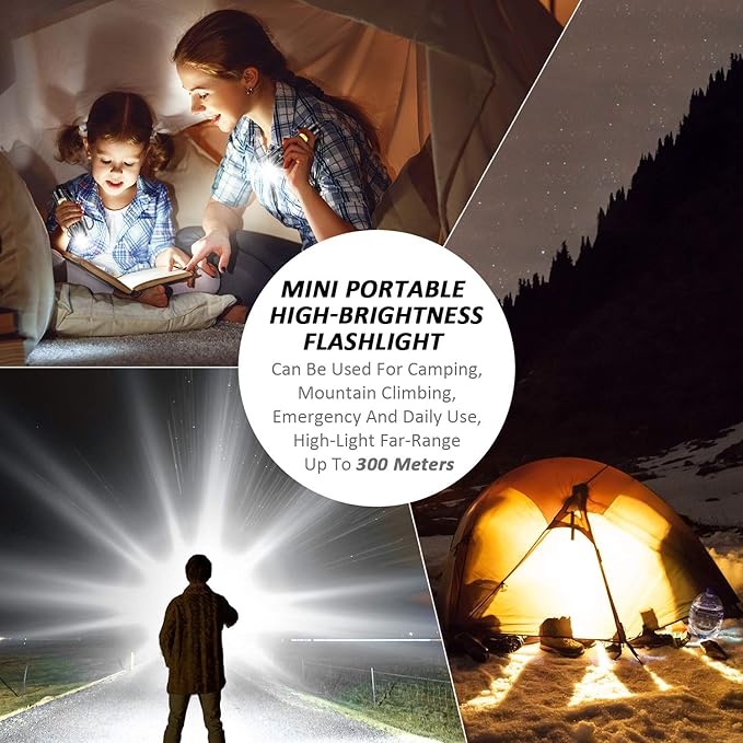4 Pieces USB Rechargeable Flashlight 3 Modes, Bright LED Handheld Flashlight with COB Side Lights Portable Flashlights for Camping, Hiking, Emergency and Daily Use
