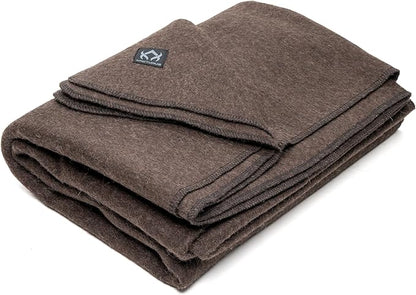 Arcturus Military Wool Blanket - Warm, Thick, Washable - Great for Outdoors, Camping, Stadium Blanket, Picnics, Travel - Car & Bushcraft Survival Kits, Large 64in x 88in 4.5 lb