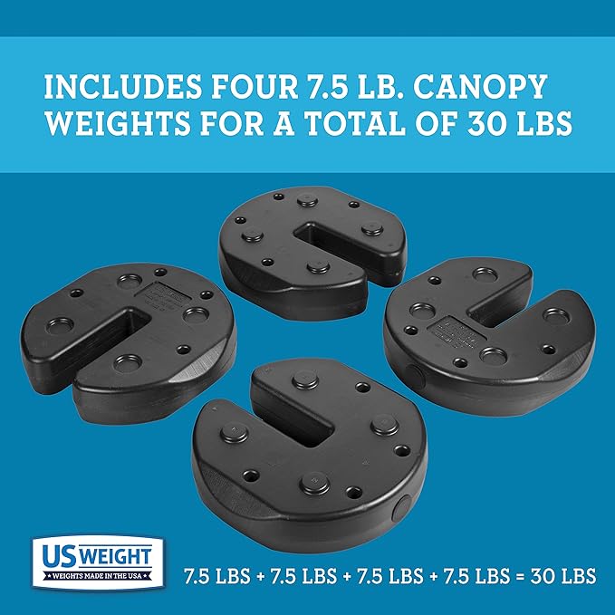 Impact Canopy 4' x 4' Portable Dressing Room, Pop Up Portable Changing Room, Navy Blue/White + US Weight Tailgater Canopy Weights Set of 4
