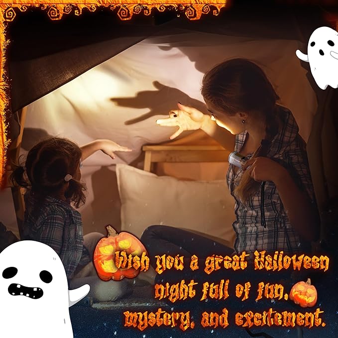 EverBrite Halloween Flashlights Halloween Gifts, Small LED Flash Light Handheld Torch with Lanyard 3AAA Battery Included, 1 Pack-White