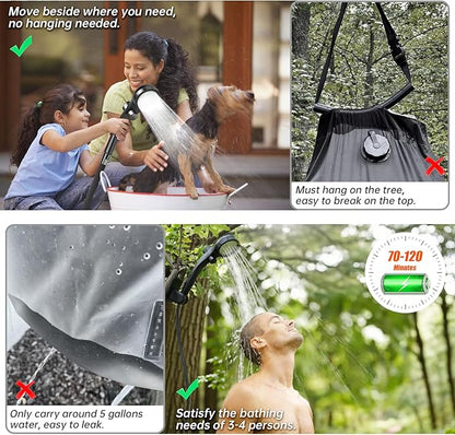 AlpsWolf Portable Shower for Camping, 6000mAh Rechargeable Camping Shower with Digital Display, Portable Shower for Camping, Beach, Hiking, Pet Cleaning
