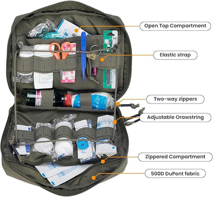 EXCELLENT ELITE SPANKER Tactical Molle Admin Pouch Utility Organizer EDC Medical Bag Utility EDC Tool Pouch with Shoulder Strap Attachment Pouches Waist Bag