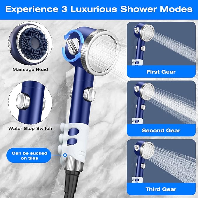 Portable Shower for Camping, 6000mAh Rechargeable Electric Camping Shower Pump with Intelligent Digital Display Multiple Spray Modes, Perfect for Outdoor Hiking Travel Car Washing Pet Bath
