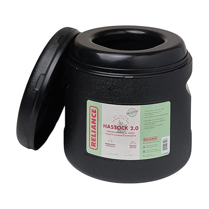 RELIANCE Products Hassock 2.0 Portable Toilet, Black, 4 Gallon