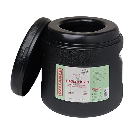 RELIANCE Products Hassock 2.0 Portable Toilet, Black, 4 Gallon