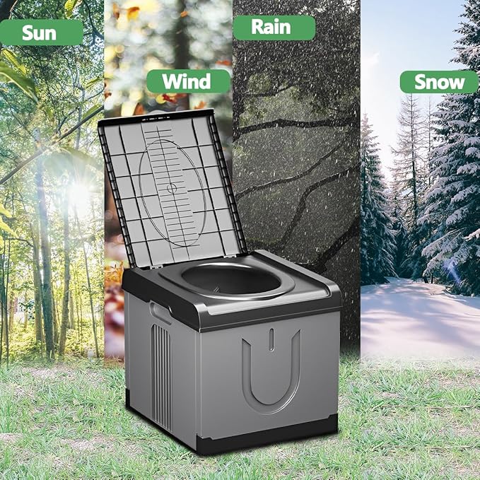 Upgrade XXXL Portable Toilet for Adults Camping, 17.3x16x15.74 In-Large Portable Foldable Toilet with 20pc-35.4x31.5in Garbage Bag, Perfect for Camping, Hiking, Fishing, Travel, Long Trips, Outdoor