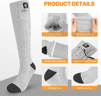 SNOW DEER Heated Socks,Men Women Electric Battery Socks Foot Warmer