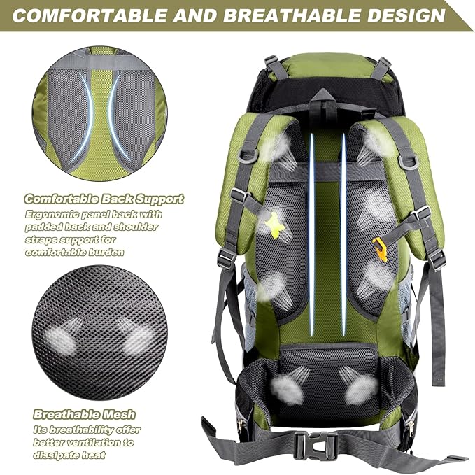 Night Cat Hiking Backpacks 40L Camping Backpacking Packs for Men Women Lightweight Outdoor for Mountaineering Traveling, No Internal Frame