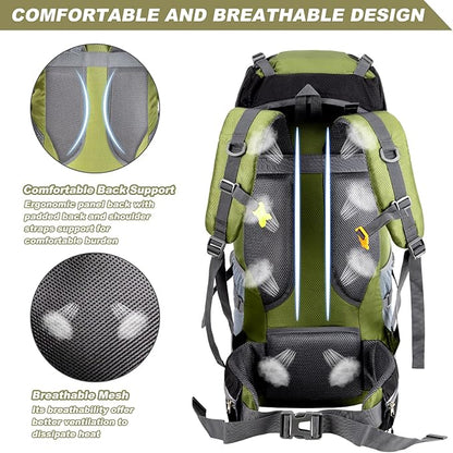 Night Cat Hiking Backpacks 40L Camping Backpacking Packs for Men Women Lightweight Outdoor for Mountaineering Traveling, No Internal Frame