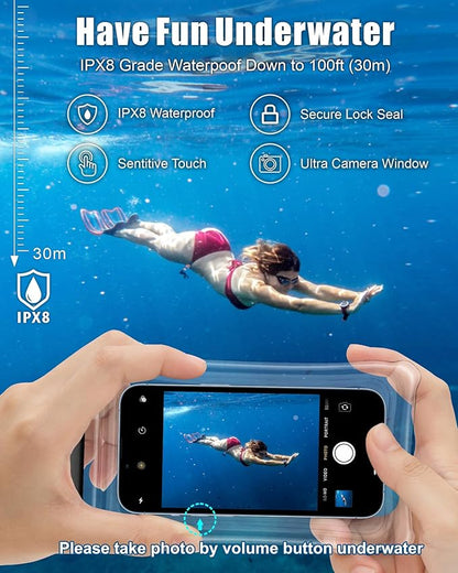 F-color Waterproof Fanny Pack - Waterproof Phone Pouch with Waist Strap - Cruise Essentials 2025 Must Haves Waterproof Pouch Dry Bag Keep Phone Valuables Safe for Beach Kayaking Boating Fishing