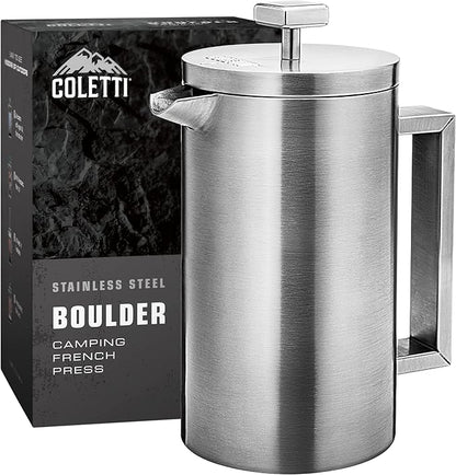 COLETTI Boulder Camping French Press (An American Press) - Large Insulated French Press Coffee Maker – 42 oz
