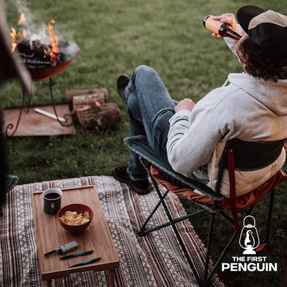 The First Penguin Portable Camping Stove - with Carrying Case 10,000 BTU Great for Emergency Preparedness Kit, High Power Butane Stove, Perfect for Camping, Hiking and Emergency-Black