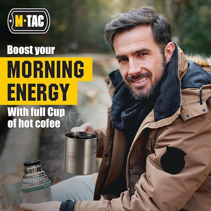 M-Tac 17oz Stainless Steel Hiking Mug Travel Coffee Cup with Handle