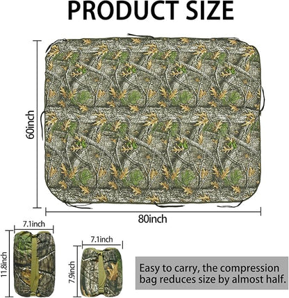 Military Poncho Liner with Zipper Camping Blanket Army Multicam Woobie Sleeping Bag Insulated Waterproof for Travel Outdoor Survival Hunting