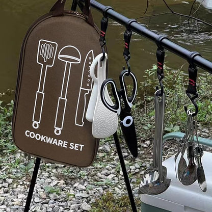 TRIWONDER Camping Travel Cookware Organizer Bag Cooking Utensils Storge Portable Pouch for Outdoor Barbecue Camping Cooking Spoon Chopsticks Organizing