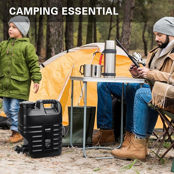 Camping Water Jug, Camping Water Container,3.17 Gallon BPA Free Water Storage with Spigot, Large Water Tank,Portable Emergency Water Storage for Camping,Car, Hiking, Hurricane Supplies.Black