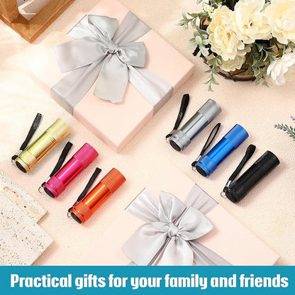 VIHOSE 48 Pcs Mini Flashlights Bulk, Bright Aluminum Handheld Flash Light with Lanyard, Small LED Flashlights for Kids Night Reading Emergency Hurricane Camping Hiking Party Favors(Stylish Color)