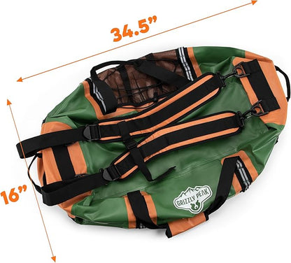 Dri-Tech Waterproof Dry Duffle Bag, IP 65 Lightweight Roll-Top Dry Bag with Backpacking Shoulder Straps & 4 Extra Pockets – Protects Personal Belongings