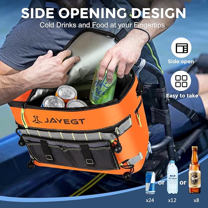 Kayak Cooler Behind Seat - Waterproof Cooler Bag Compatible with Lawn-Chair Seat Kayak，Kayak Accessories Camping Cooler, Portable Ice Chest for Fishing, Beach,Picnic, Trips
