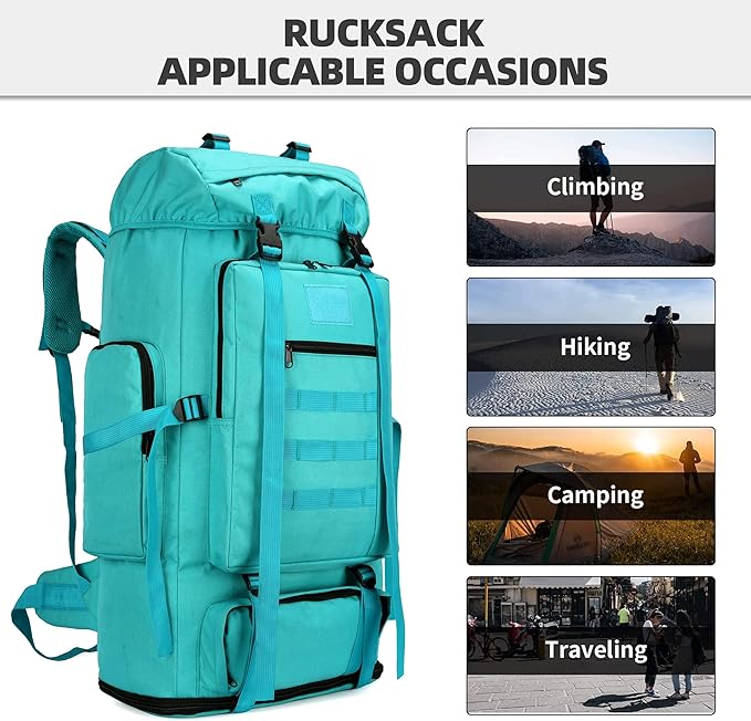 100L Hiking Camping Backpack Tactical Backpack for Men Large Survival Hunting Waterproof Backpack Molle Rucksack Military Camping Backpacking Daypack